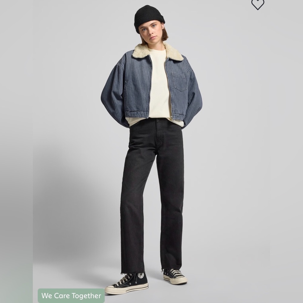 Marc O'Polo Denim Striped
Jacket with chest pocket and Sherpa Collar.